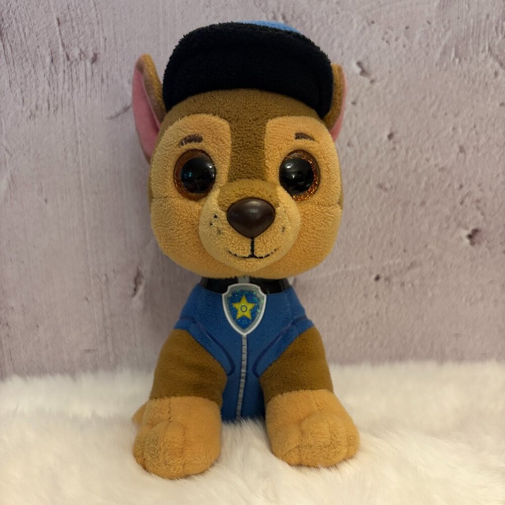 Nickelodeon Chase Paw Patrol TY 7" Plush Toy Dog Stuffie (SKU: 285TO)